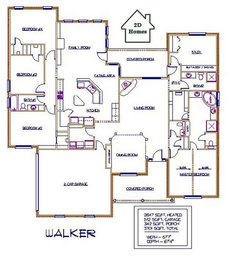 floor plan for  walker less than 2999 